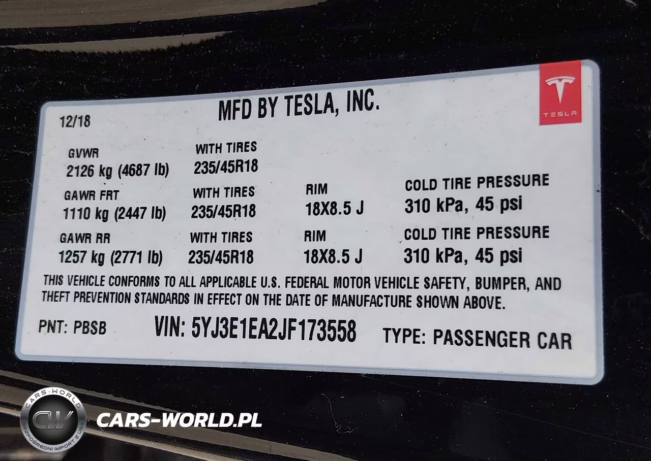 2018 Tesla Model 3 Long Range-Mid Range VIN:5YJ3E1EA2JF173558 - 9