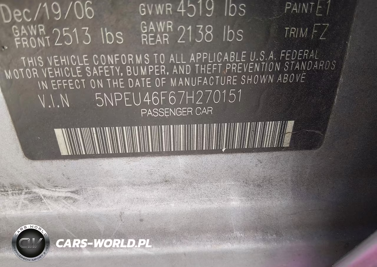 2007 Hyundai Sonata Limited-Se V6 VIN:5NPEU46F67H270151 - 9