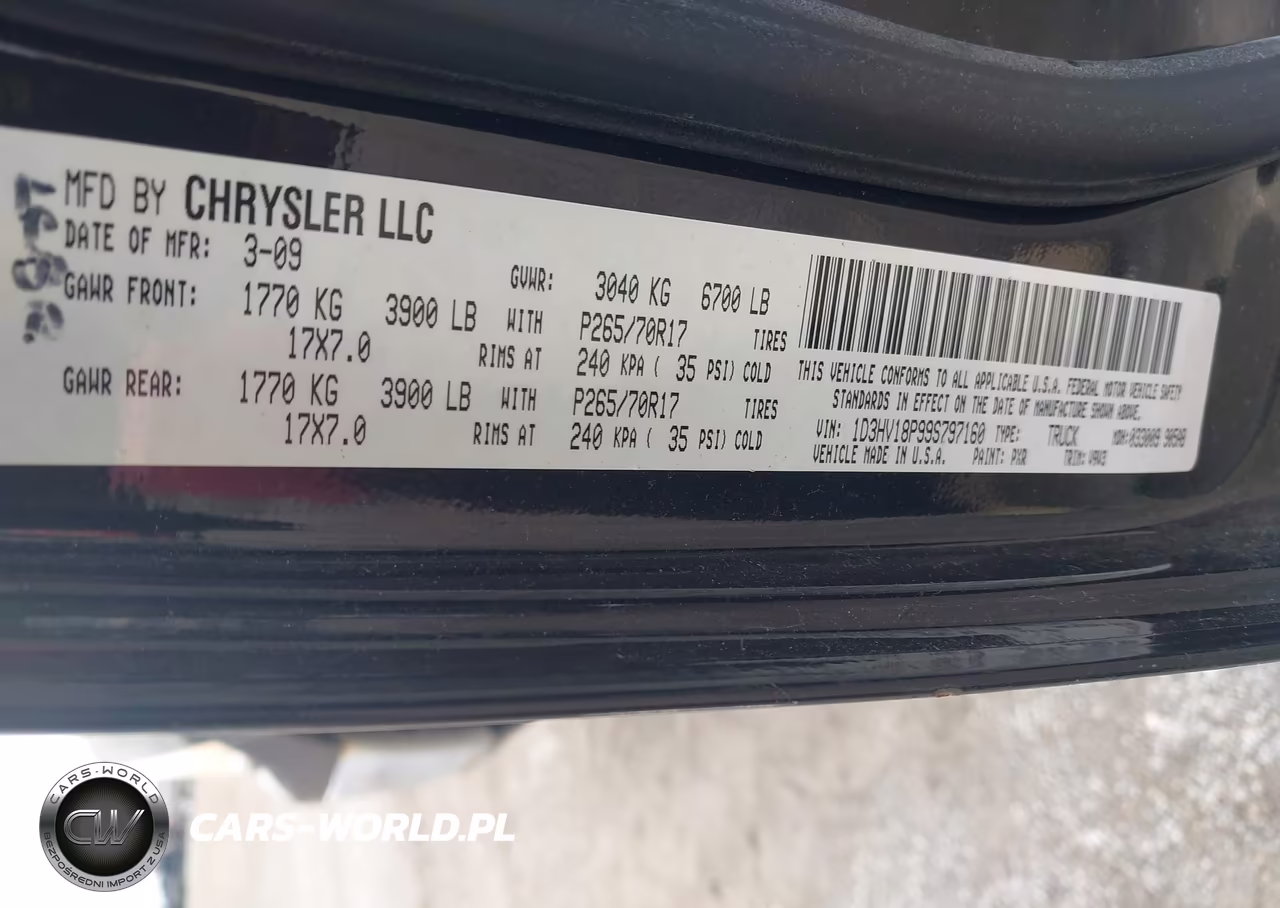 2009 Dodge Ram 1500 Slt-Sport-Trx VIN:1D3HV18P99S797160 - 9