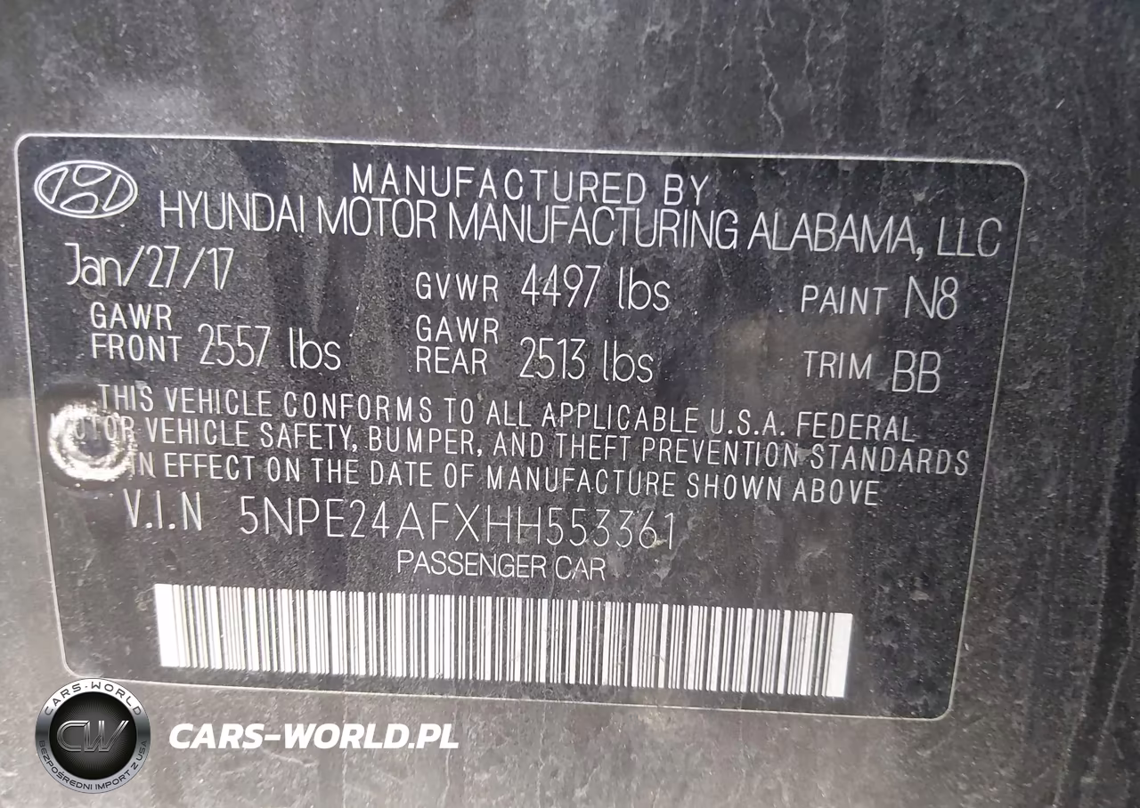 2017 Hyundai Sonata VIN:5NPE24AFXHH553361 - 9