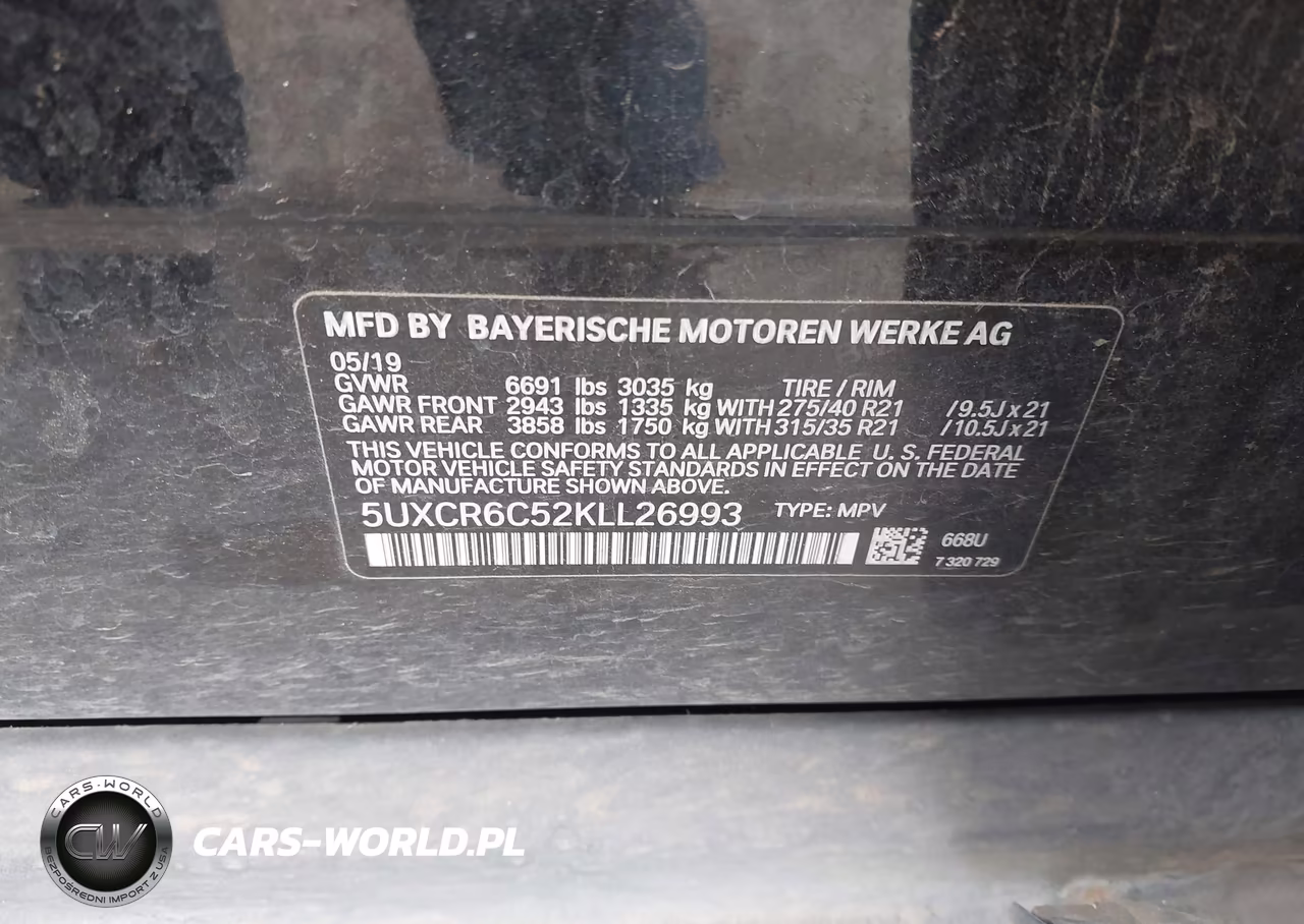 2019 BMW X5 xDrive40I VIN:5UXCR6C52KLL26993 - 9