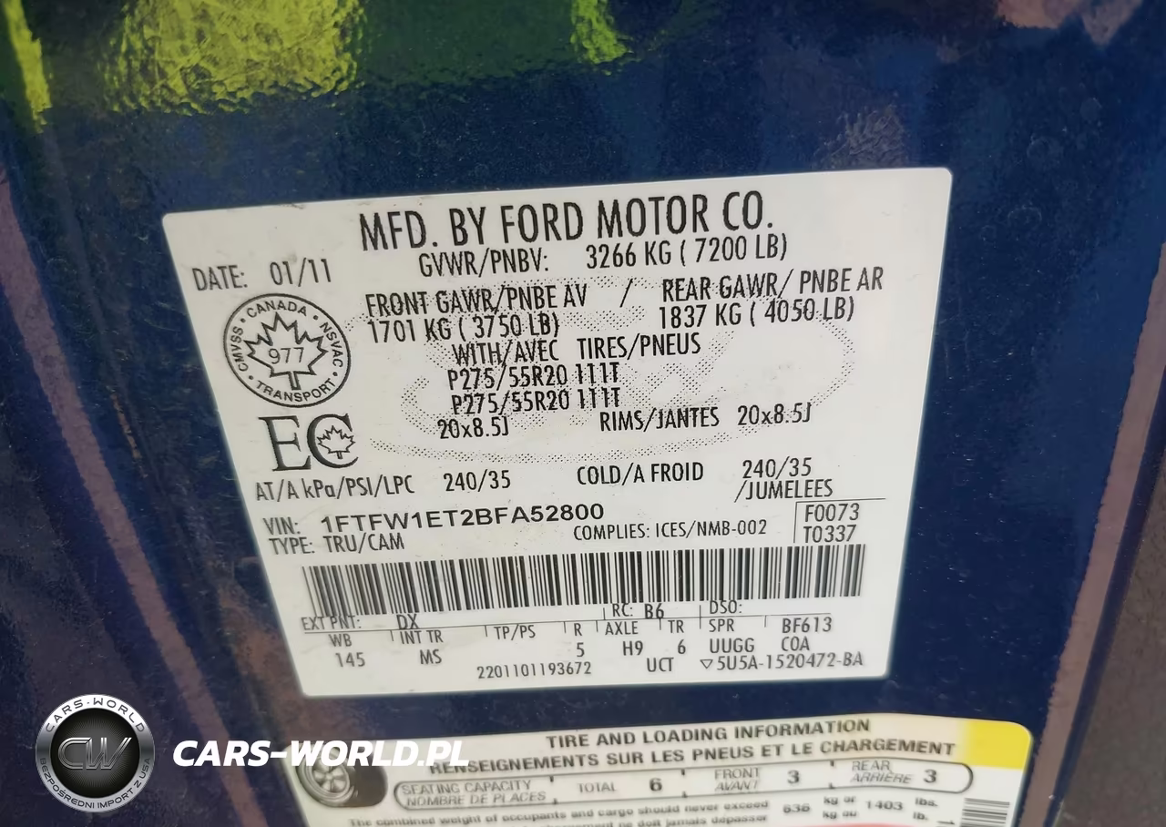 2011 Ford F-150 Xlt VIN:1FTFW1ET2BFA52800 - 9