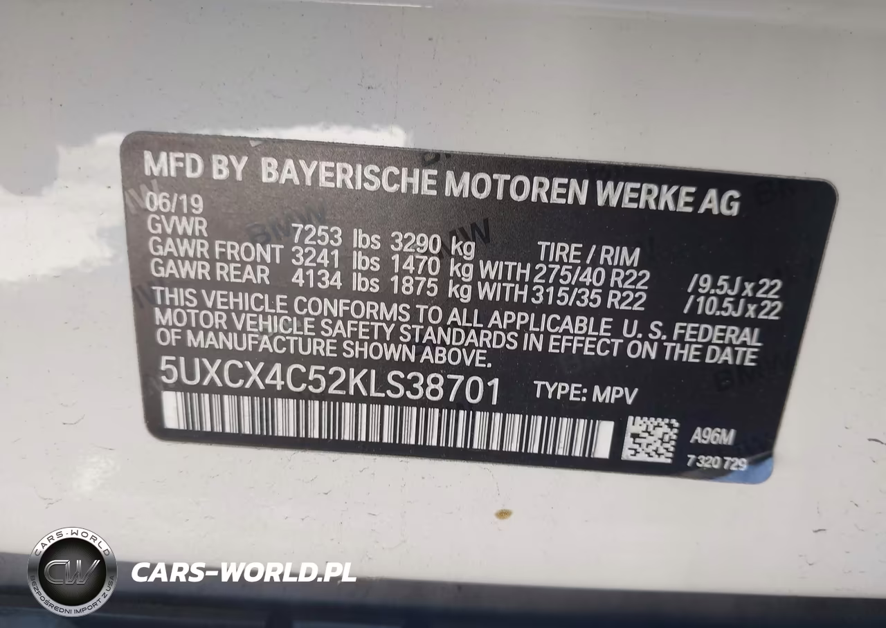 2019 BMW X7 xDrive50I VIN:5UXCX4C52KLS38701 - 9