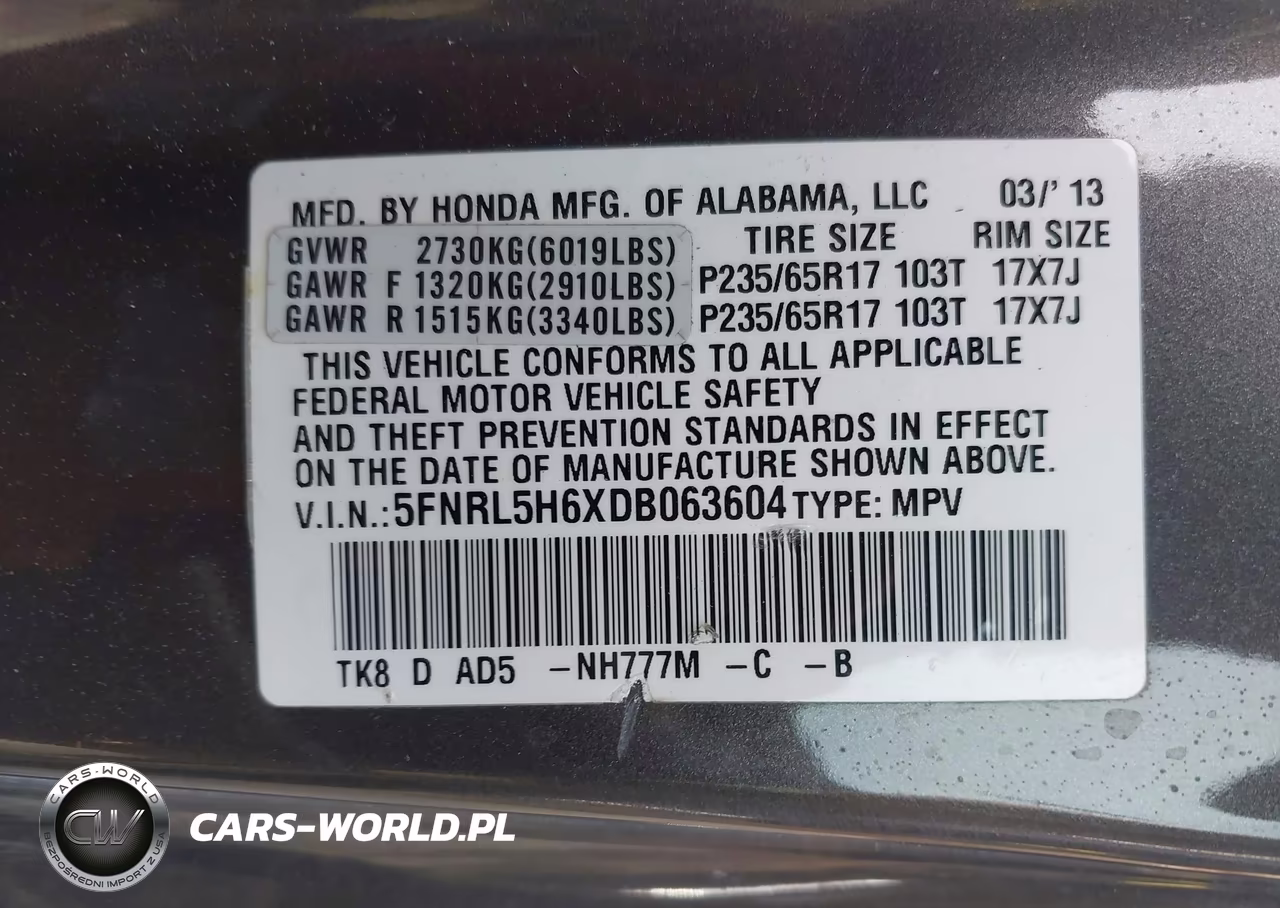 2013 Honda Odyssey Ex-L VIN:5FNRL5H6XDB063604 - 9