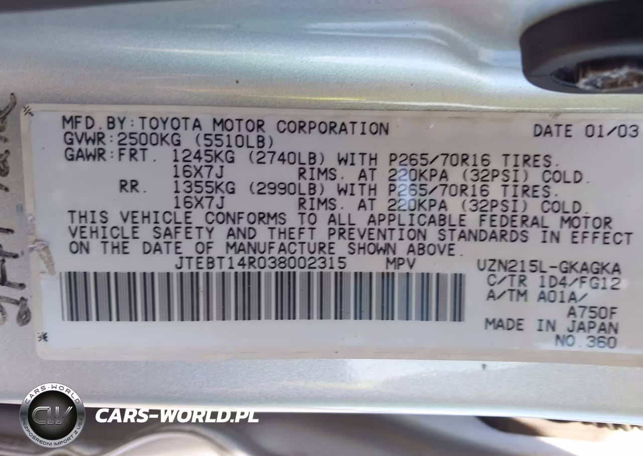 2003 Toyota 4Runner Sr5 V8 VIN:JTEBT14R038002315 - 9