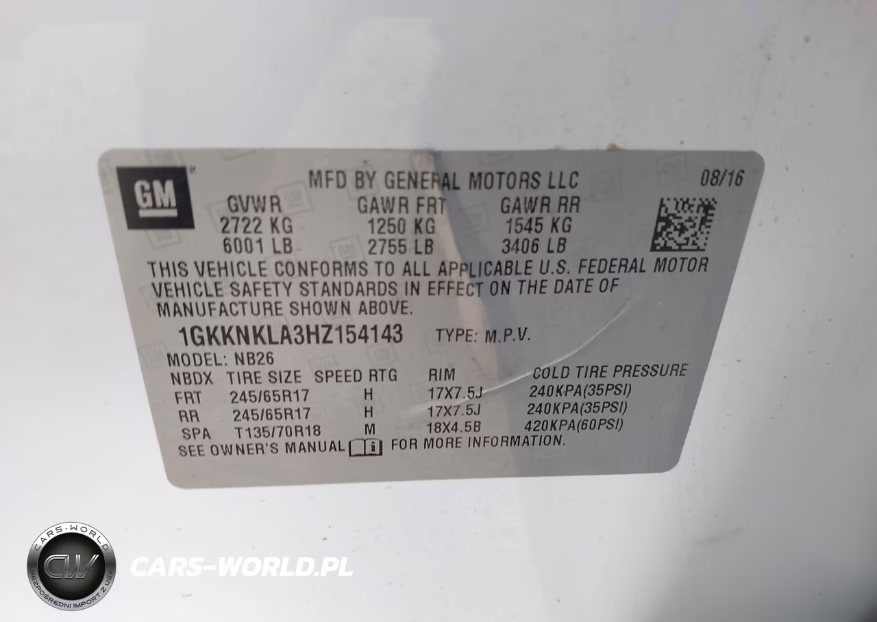 2017 GMC Acadia Sle-1 VIN:1GKKNKLA3HZ154143 - 9