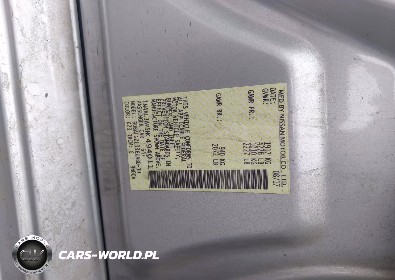 2017 Nissan Altima 2.5 S VIN:1N4AL3AP5HC494011 - 9