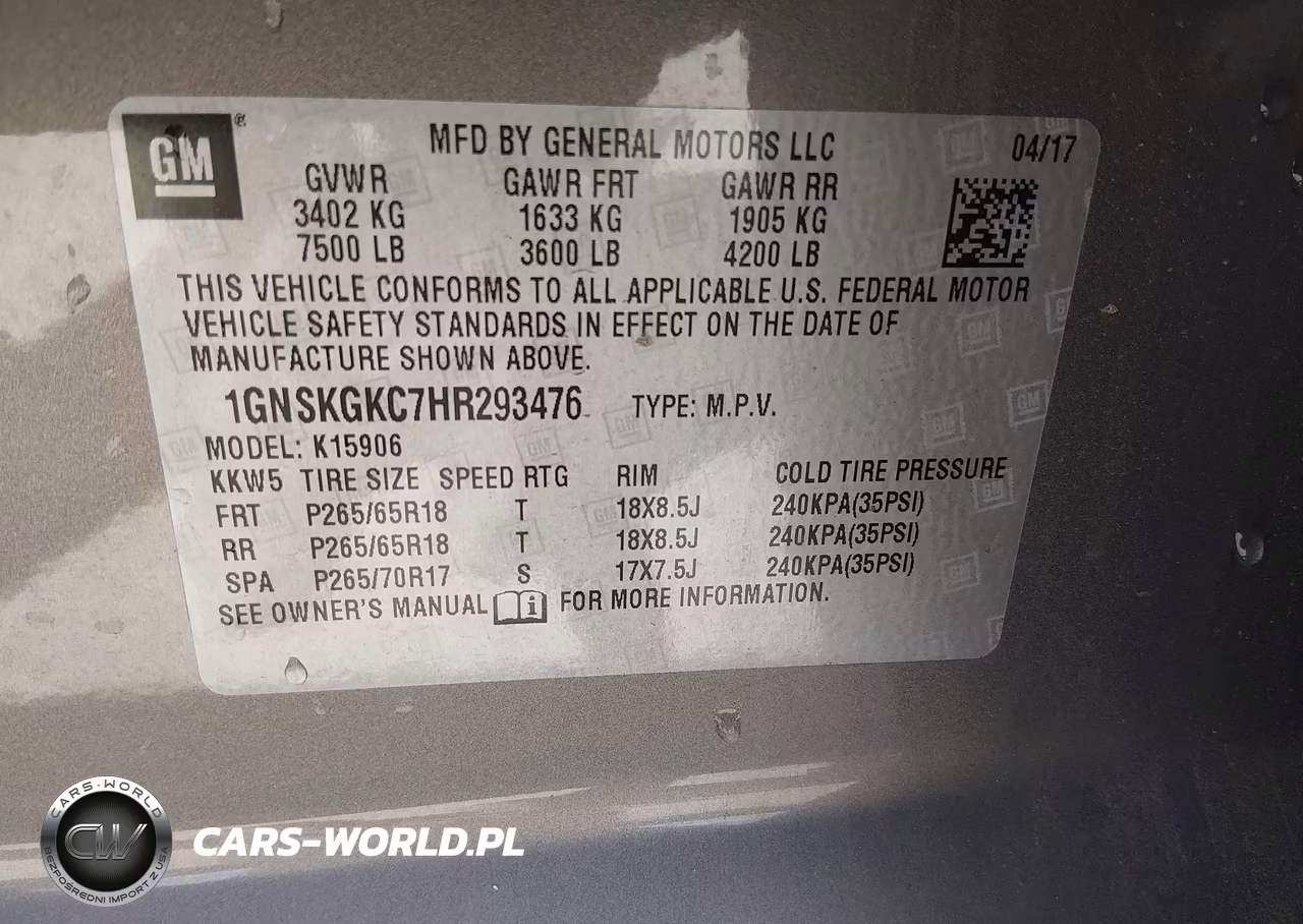 2017 Chevrolet Suburban Ls VIN:1GNSKGKC7HR293476 - 9