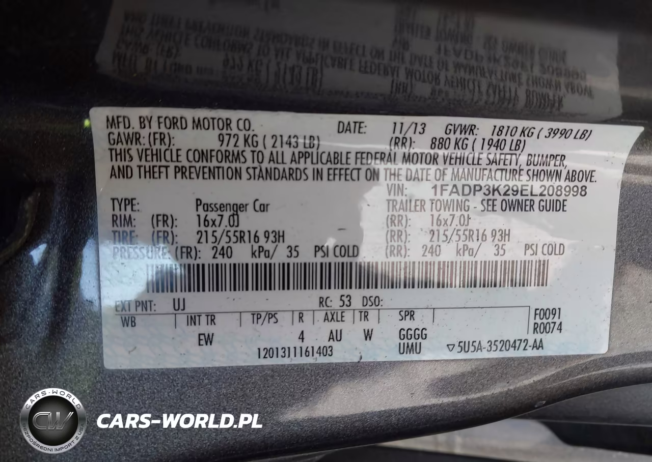 2014 Ford Focus Se VIN:1FADP3K29EL208998 - 9