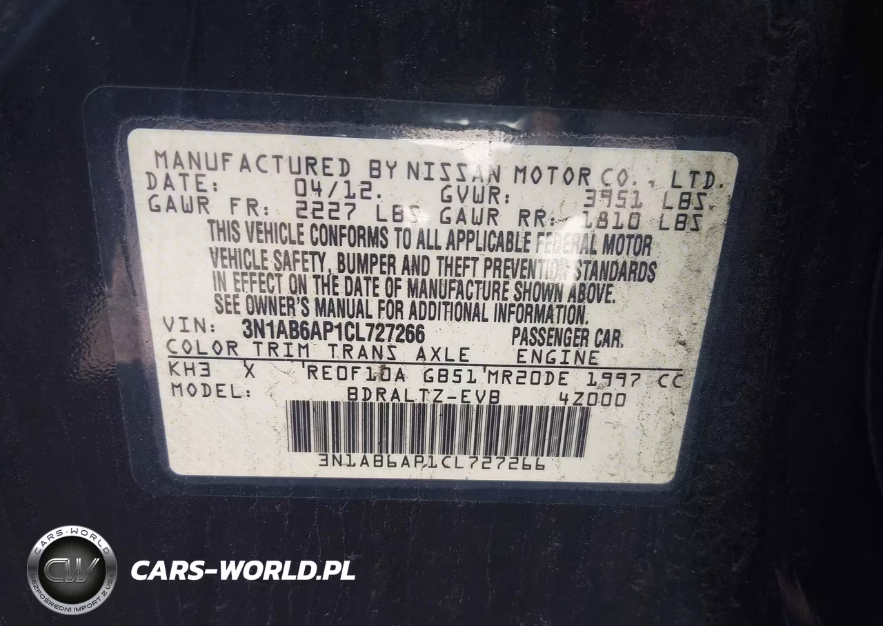 2012 Nissan Sentra 2.0 Sr VIN:3N1AB6AP1CL727266 - 9