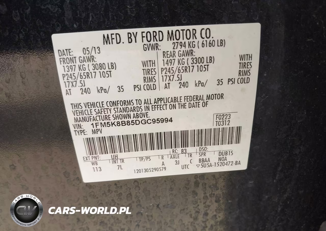 2013 Ford Explorer VIN:1FM5K8B85DGC95994 - 9