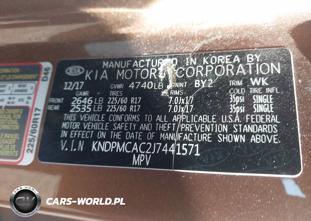 2018 Kia Sportage Lx VIN:KNDPMCAC2J7441571 - 9