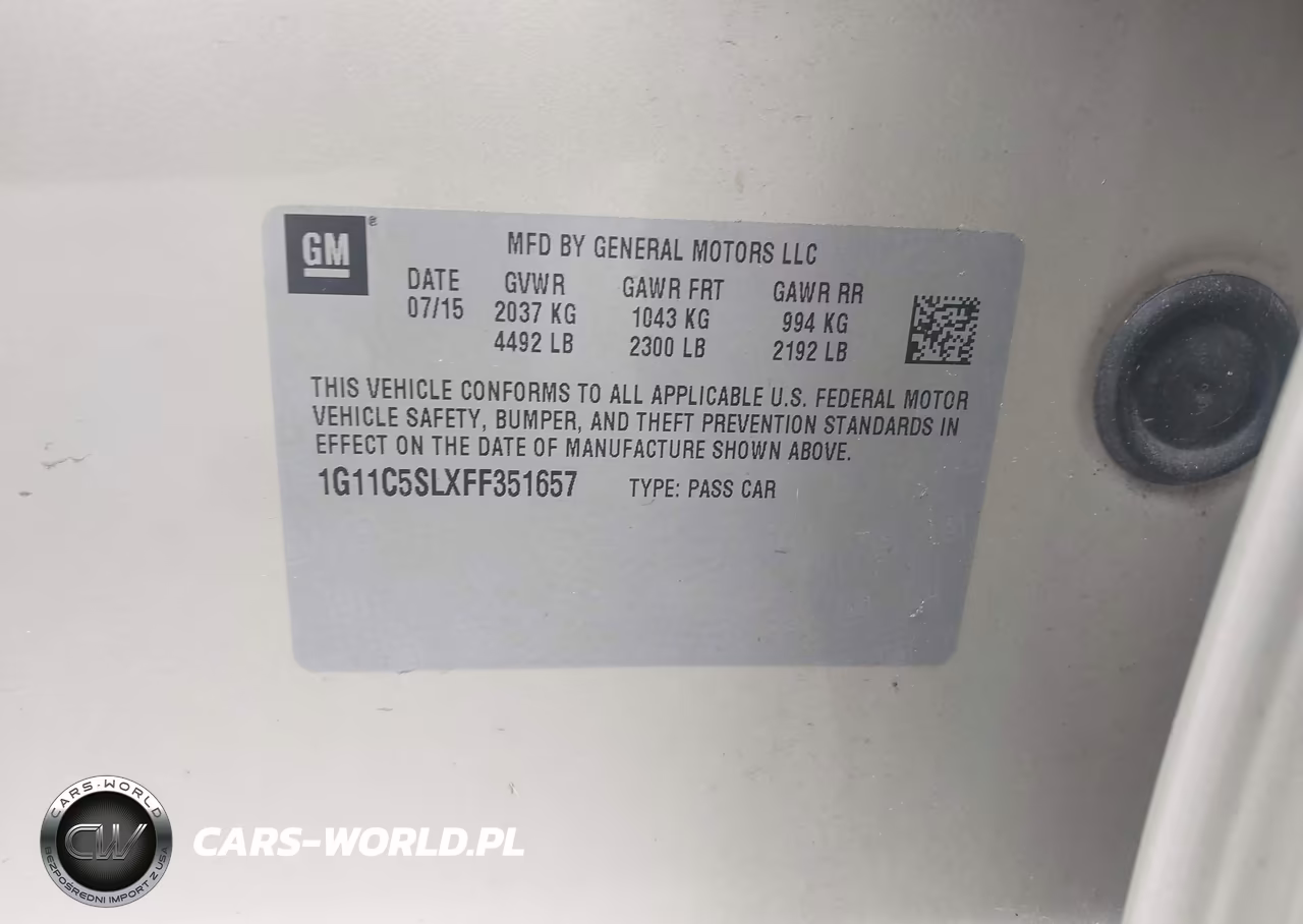 2015 Chevrolet Malibu 1Lt VIN:1G11C5SLXFF351657 - 9