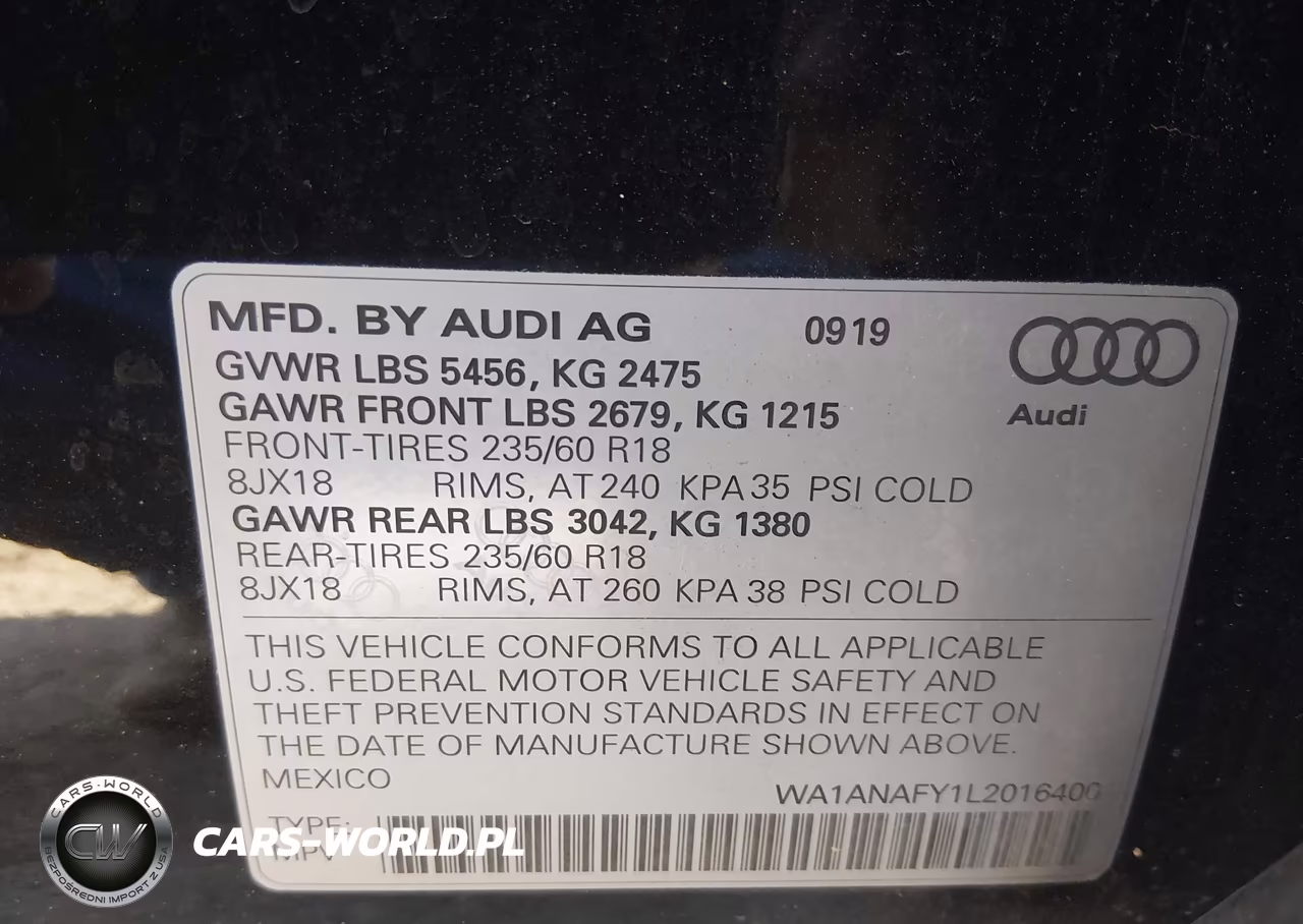 2020 Audi Q5 Premium 45 Tfsi Quattro S Tronic-Titanium Premium 45 Tfsi Quattro S Tronic VIN:WA1ANAFY1L2016400 - 9