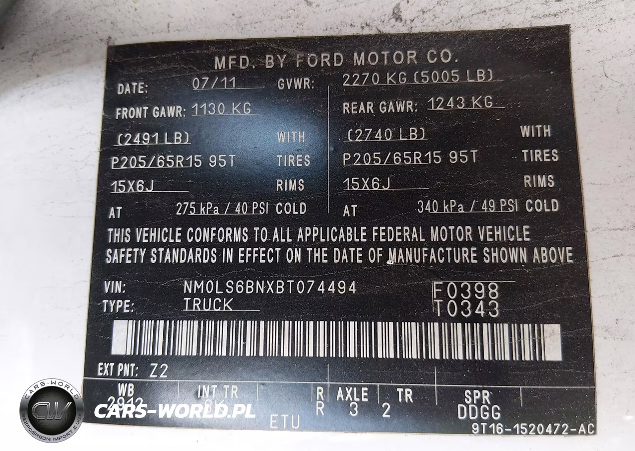 2011 Ford Transit Connect Xlt VIN:NM0LS6BNXBT074494 - 9