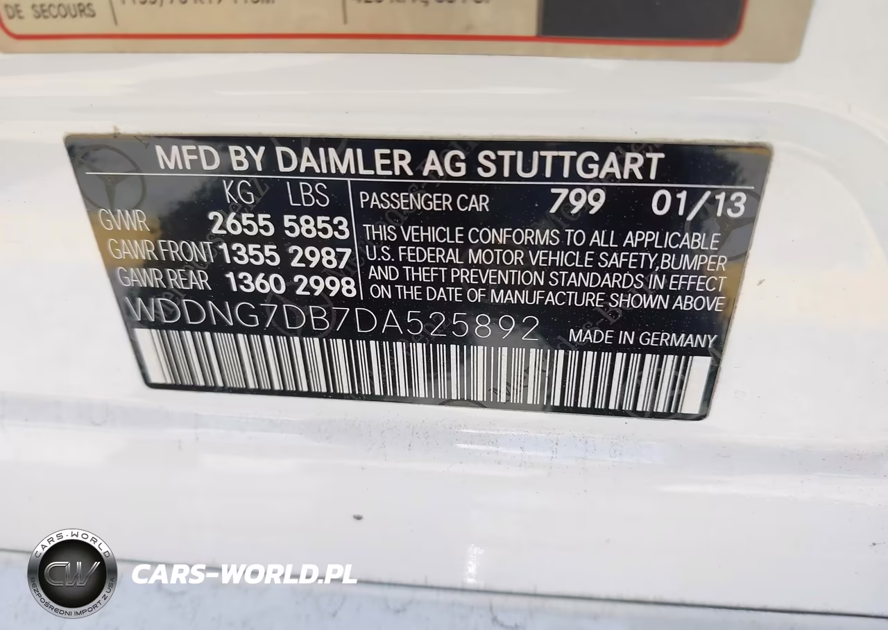 2013 Mercedes-Benz S 550 VIN:WDDNG7DB7DA525892 - 9