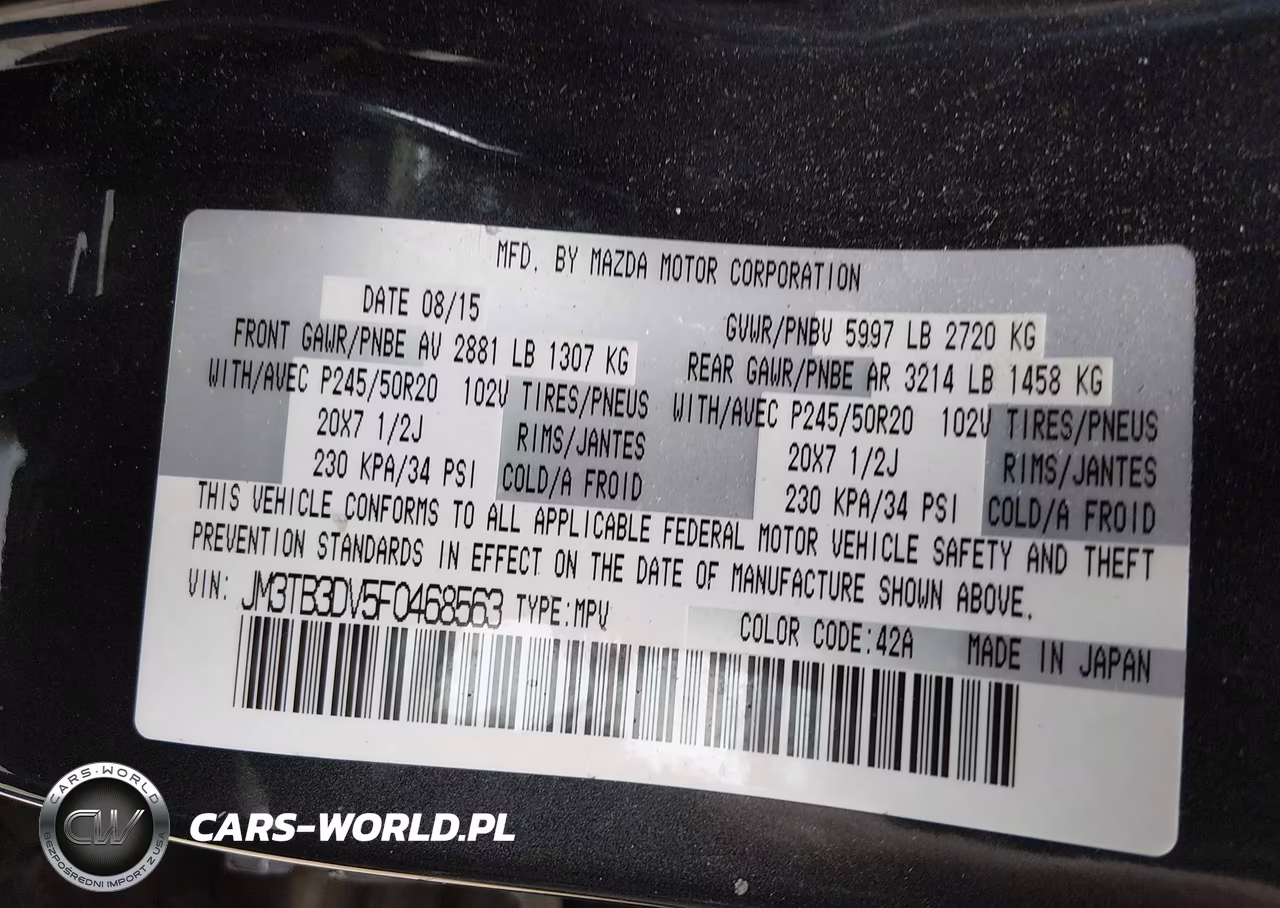 2015 Mazda Cx-9 Grand Touring VIN:JM3TB3DV5F0468563 - 9