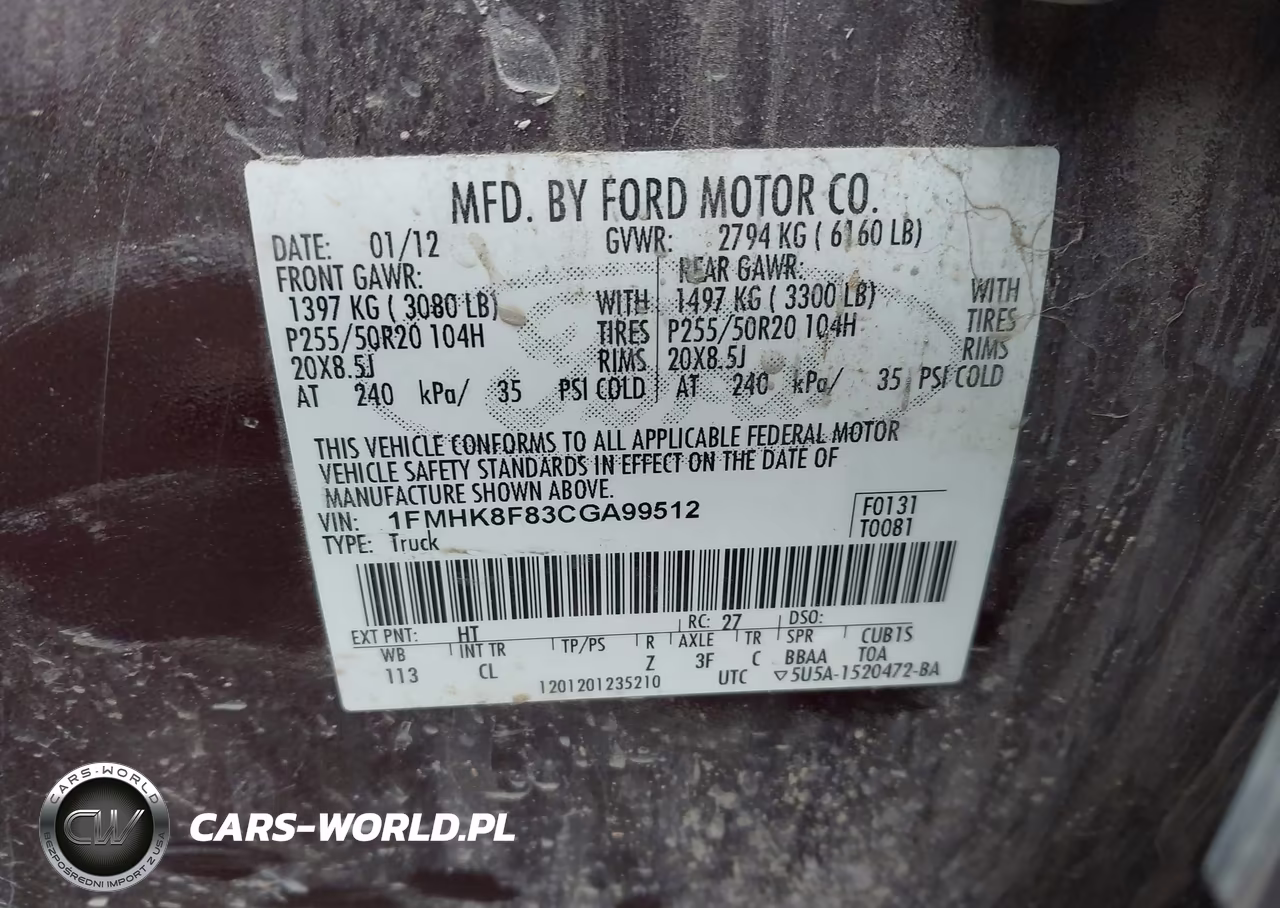 2012 Ford Explorer Limited VIN:1FMHK8F83CGA99512 - 9
