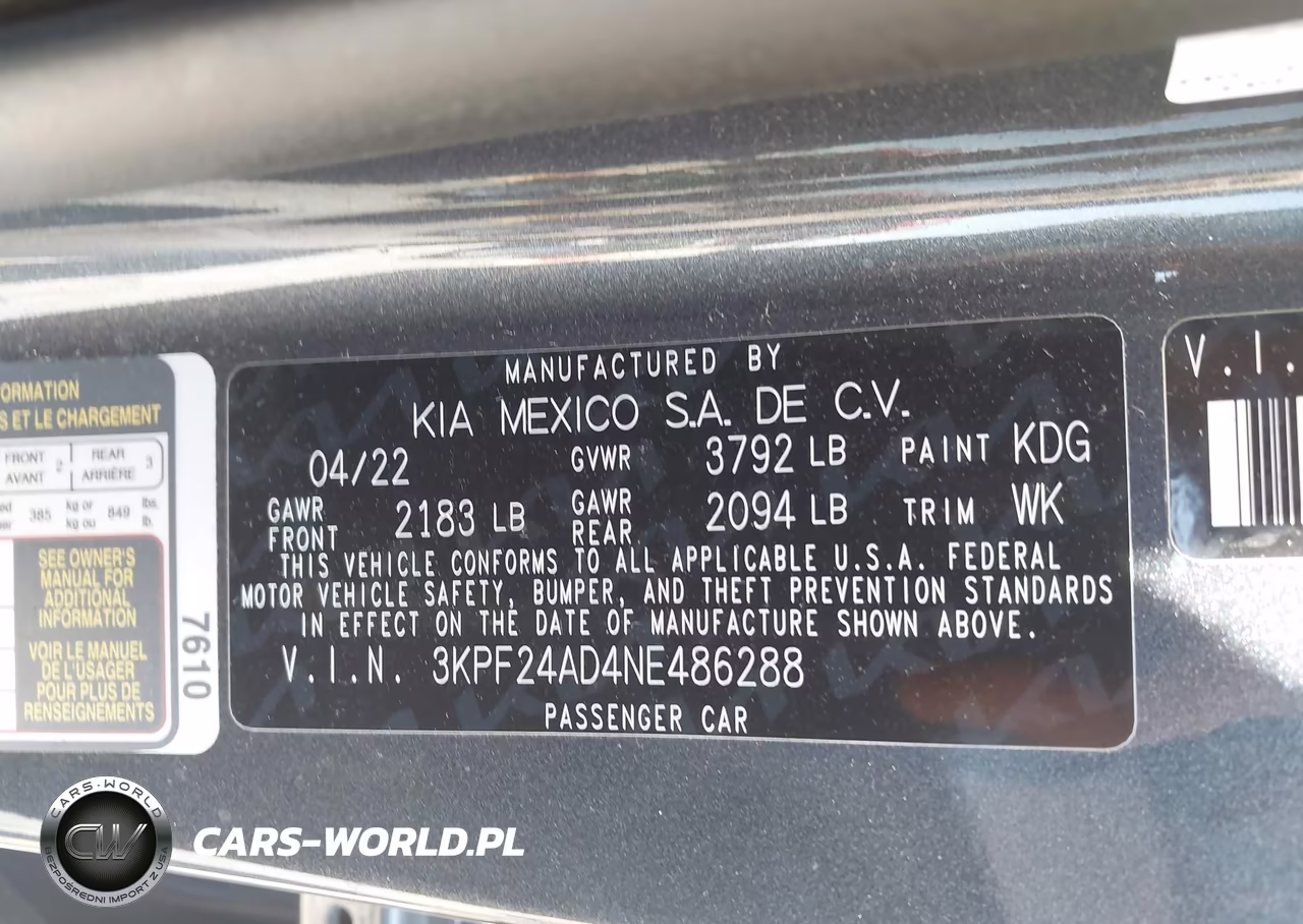2022 Kia Forte Lxs VIN:3KPF24AD4NE486288 - 9