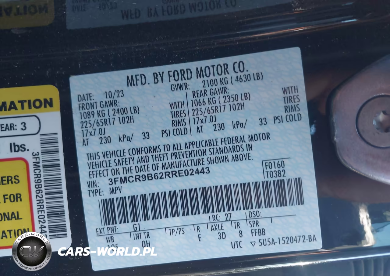 2024 Ford Bronco Sport Big Bend VIN:3FMCR9B62RRE02443 - 9
