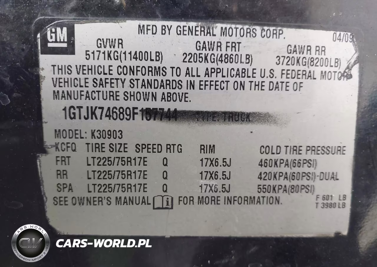 2009 GMC Sierra 3500Hd Work Truck VIN:1GTJK74689F157744 - 9