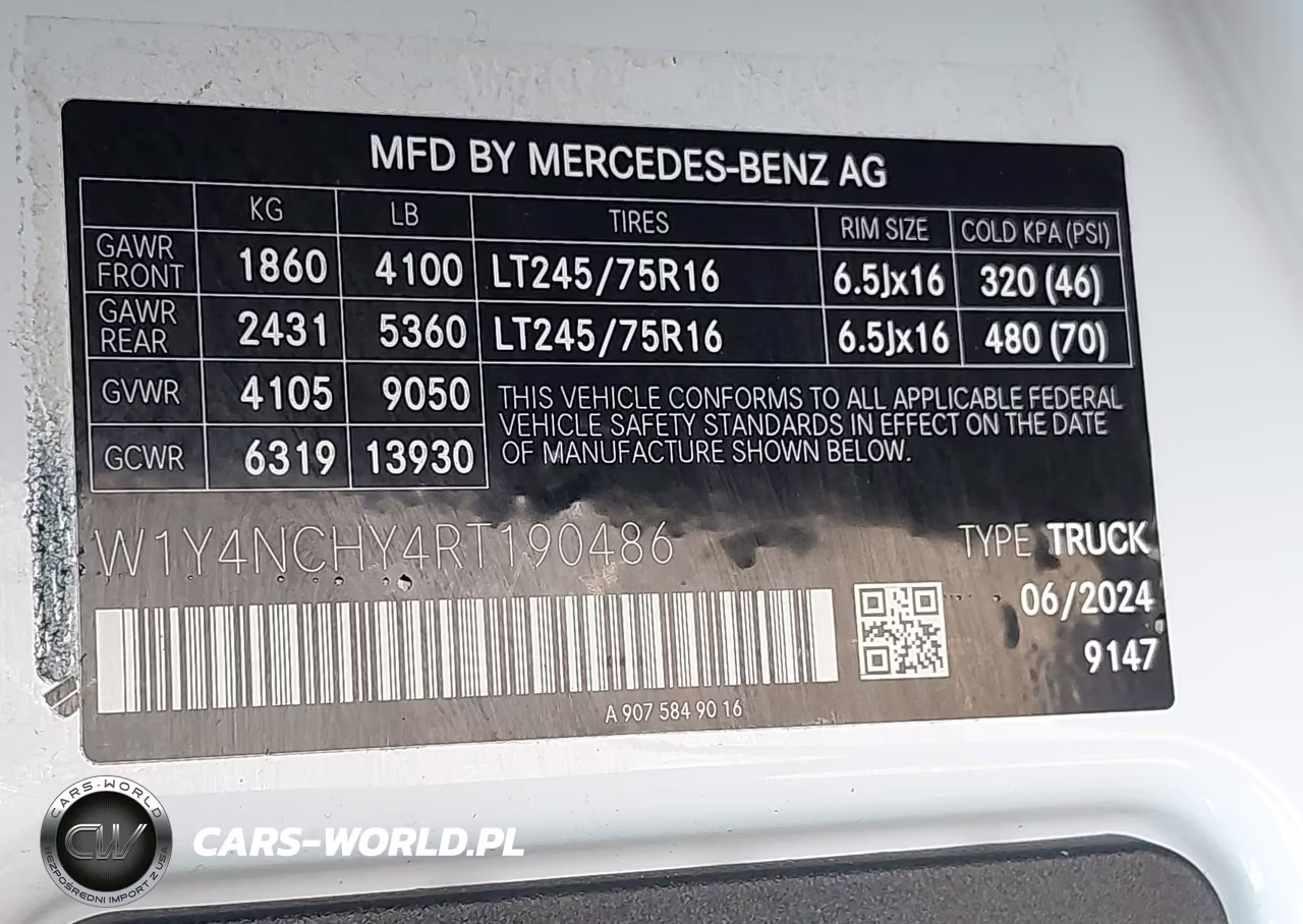 2024 Mercedes-Benz Sprinter 2500 High Roof 4-Cyl Diesel Ho VIN:W1Y4NCHY4RT190486 - 9