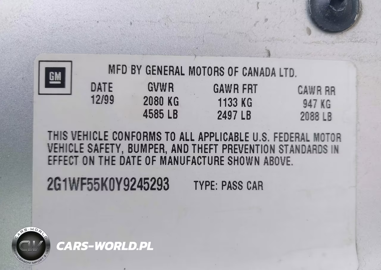 2000 Chevrolet Impala VIN:2G1WF55K0Y9245293 - 9