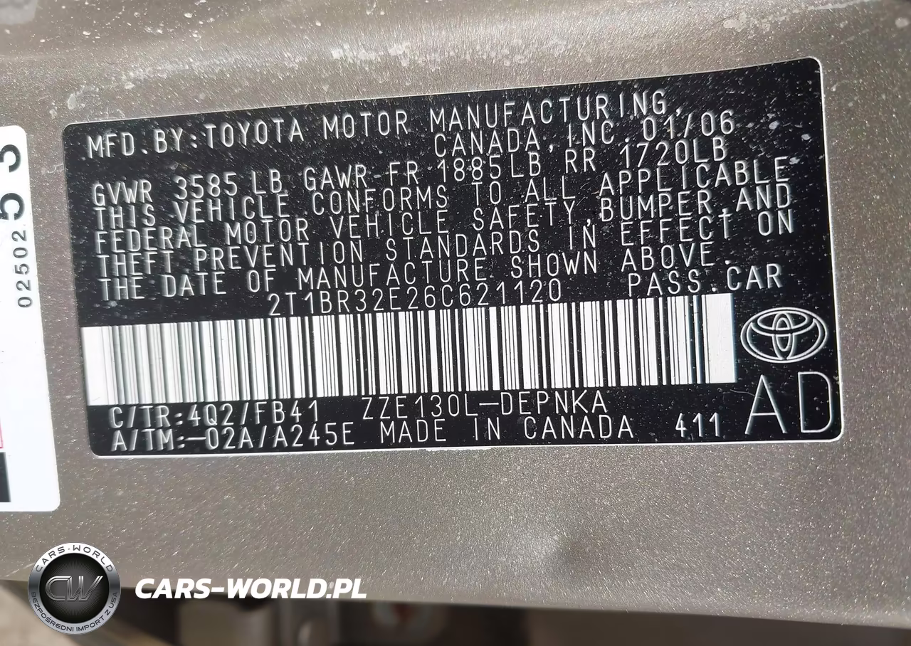 2006 Toyota Corolla Le VIN:2T1BR32E26C621120 - 9