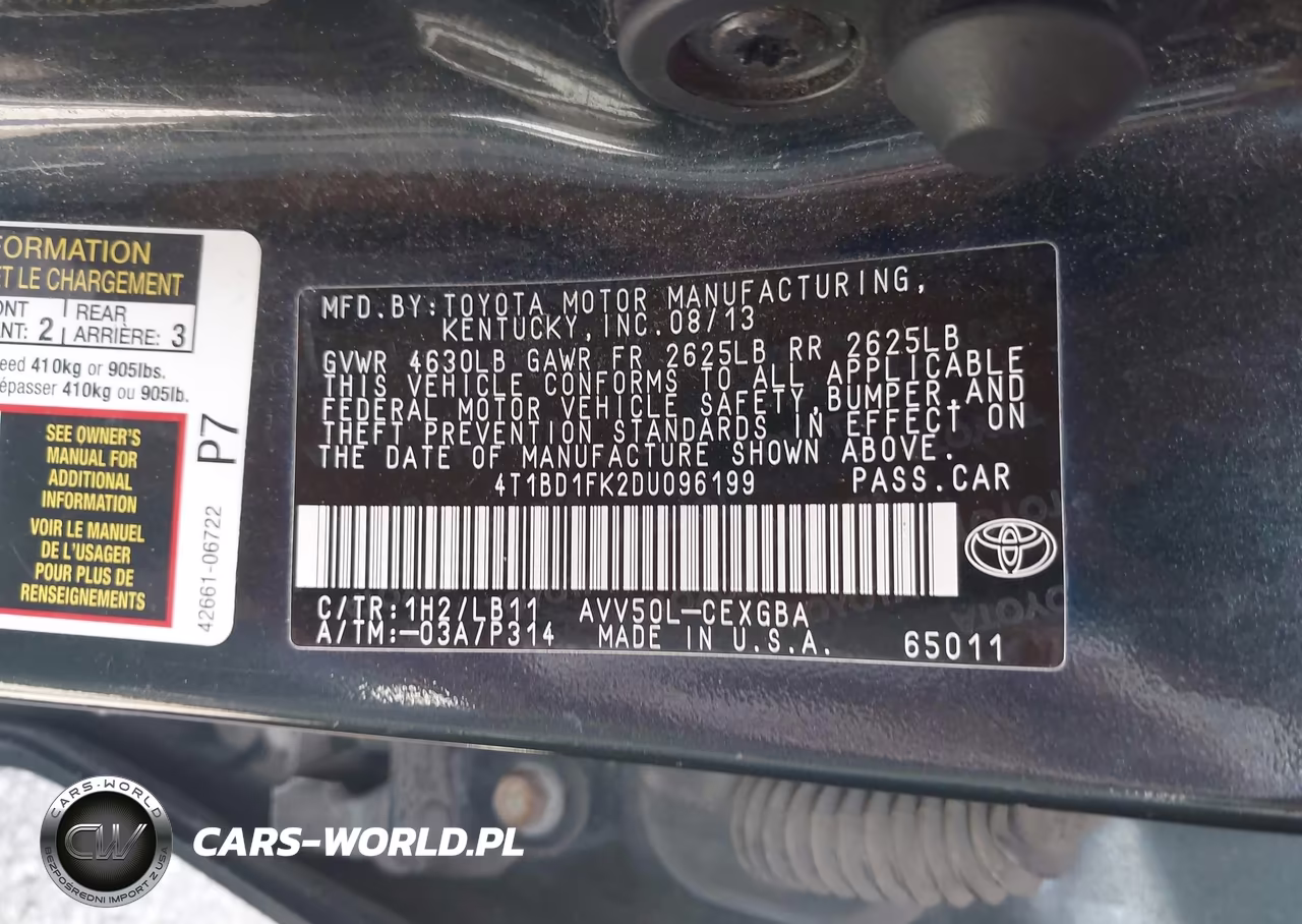 2013 Toyota Camry Hybrid Xle VIN:4T1BD1FK2DU096199 - 9