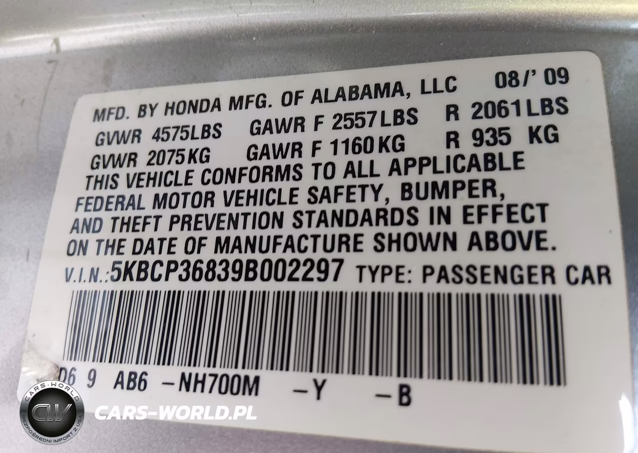 2009 Honda Accord 3.5 Ex-L VIN:5KBCP36839B002297 - 9