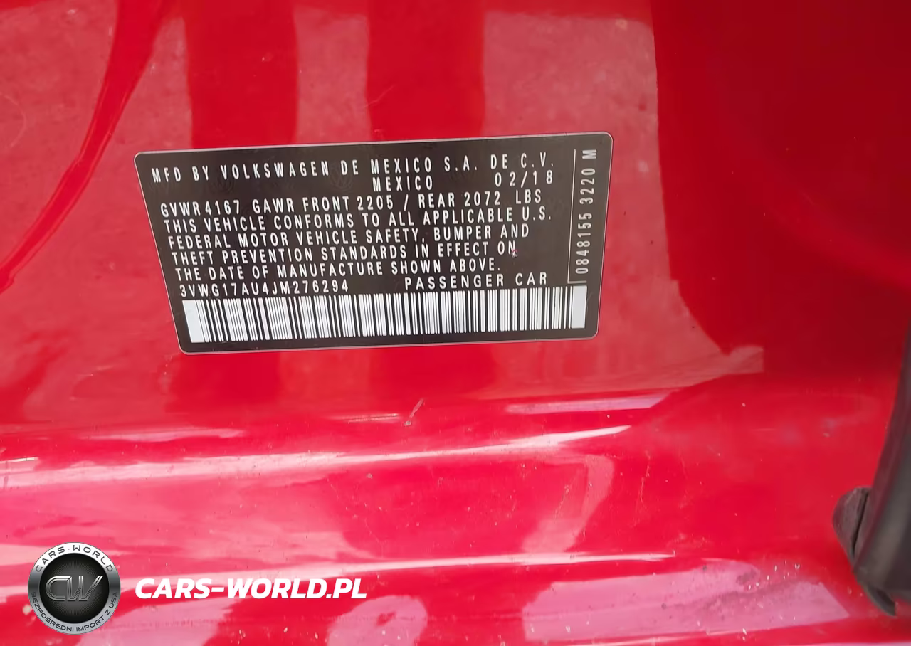 2018 Volkswagen Golf Tsi S-Tsi Se VIN:3VWG17AU4JM276294 - 9