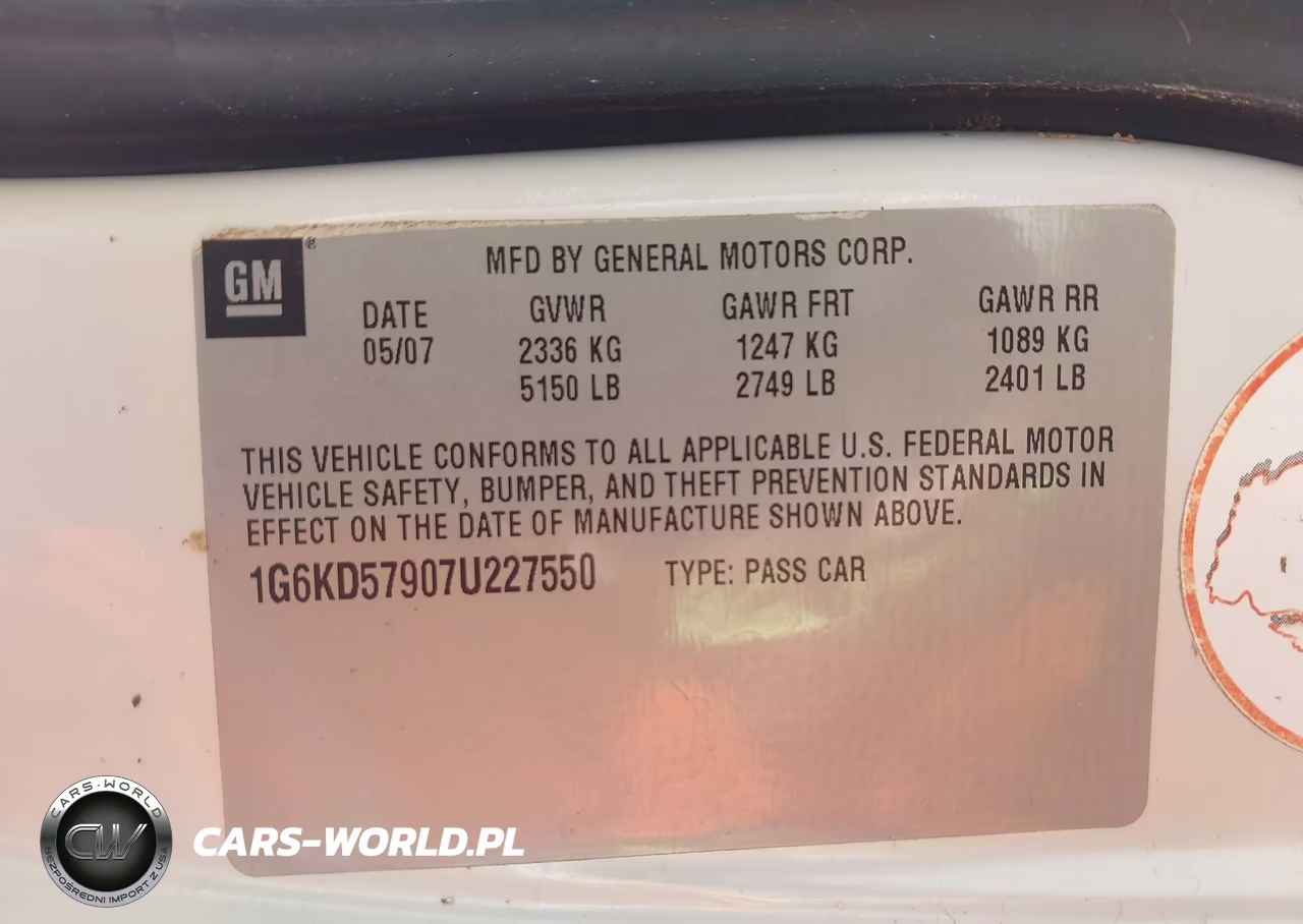2007 Cadillac Dts Performance VIN:1G6KD57907U227550 - 9