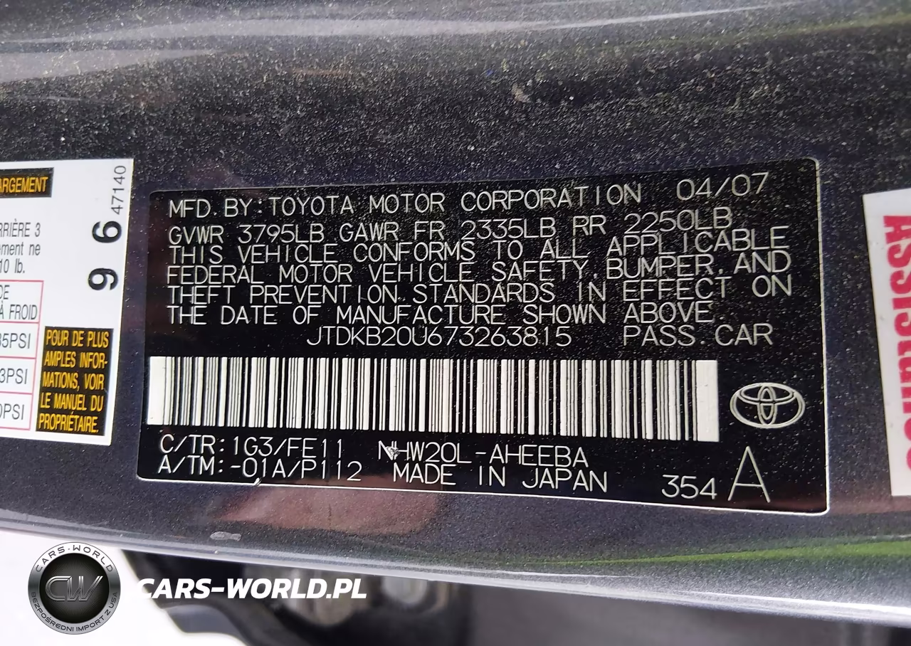 2007 Toyota Prius Touring VIN:JTDKB20U673263815 - 9