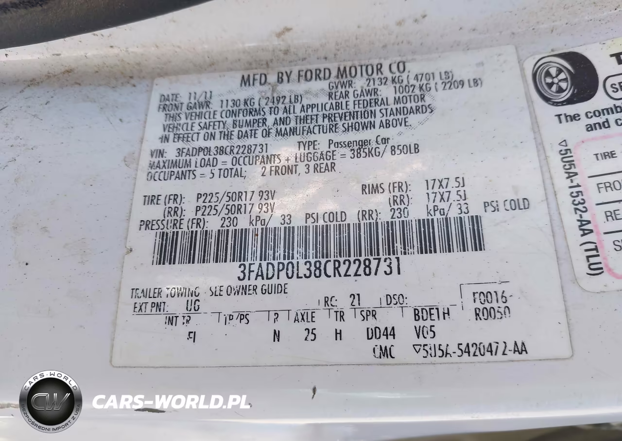 2012 Ford Fusion Hybrid VIN:3FADP0L38CR228731 - 9