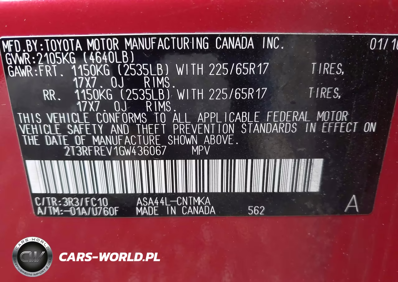 2016 Toyota Rav4 Xle VIN:2T3RFREV1GW436067 - 9