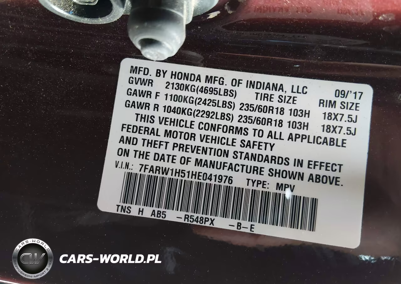 2017 Honda Cr-V Ex VIN:7FARW1H51HE041976 - 9