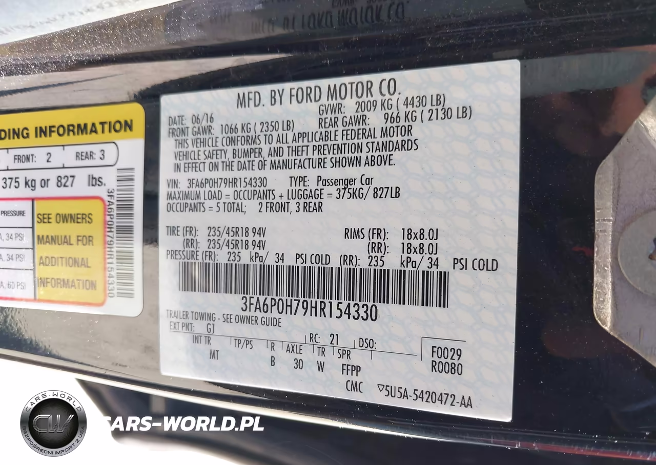 2017 Ford Fusion Se VIN:3FA6P0H79HR154330 - 9