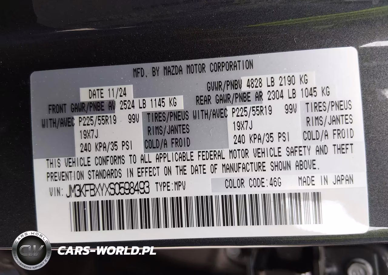 2025 Mazda Cx-5 2.5 Turbo Signature VIN:JM3KFBXYXS0598493 - 9