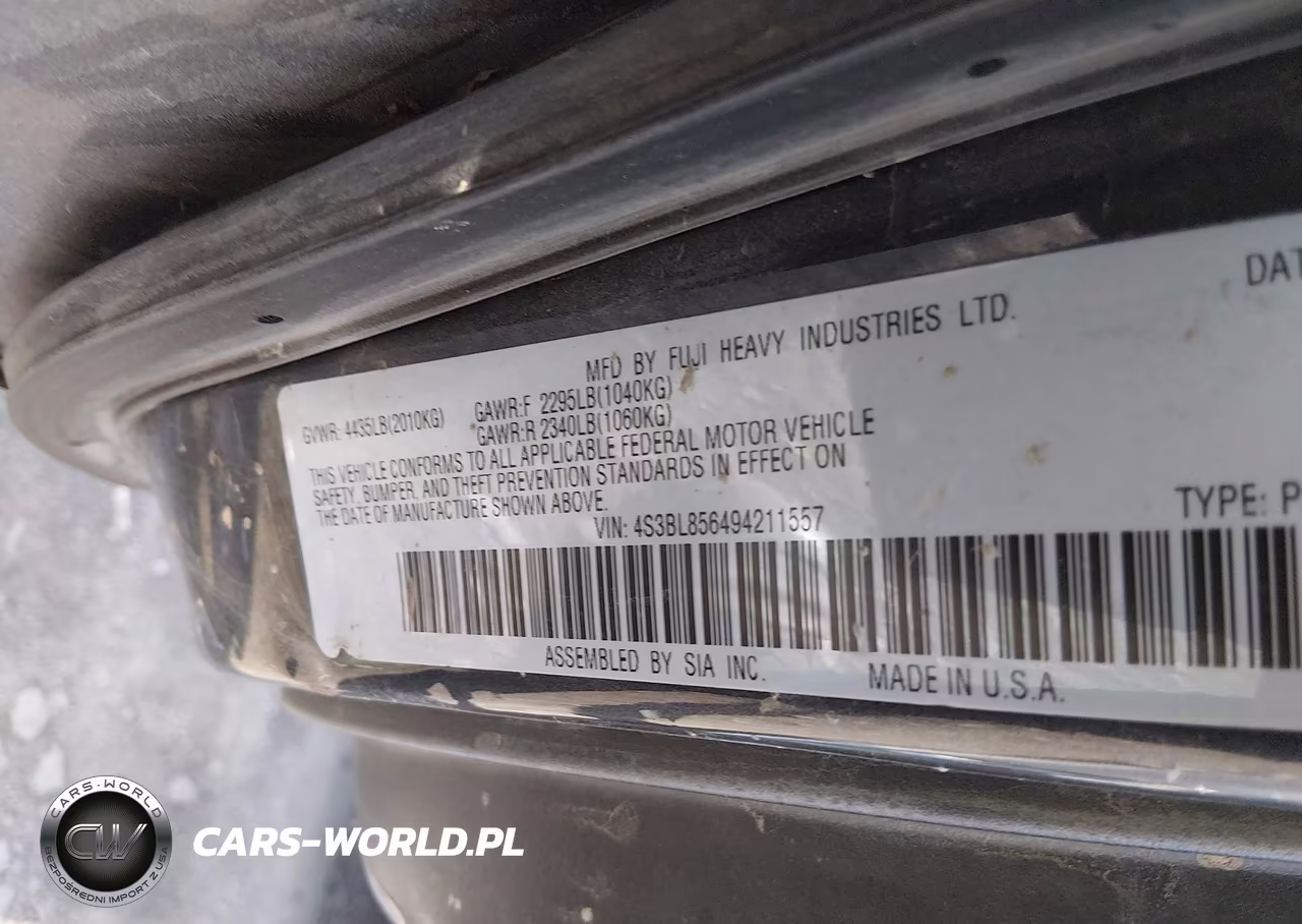 2009 Subaru Legacy 3.0R Limited VIN:4S3BL856494211557 - 9