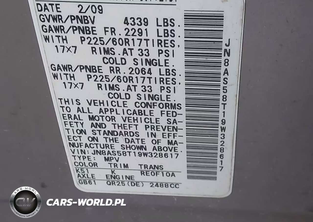 2009 Nissan Rogue Sl VIN:JN8AS58T19W328617 - 9