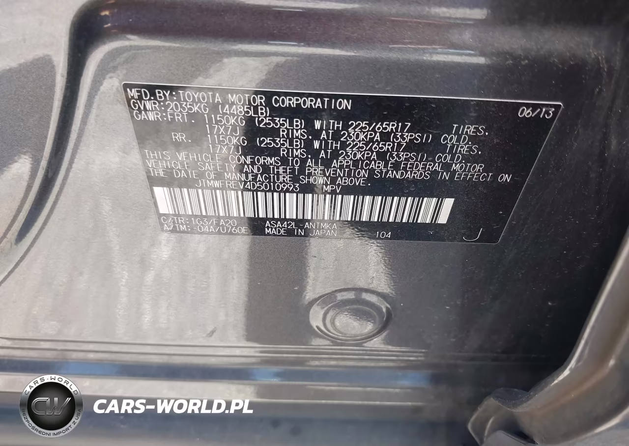 2013 Toyota Rav4 Xle VIN:JTMWFREV4D5010993 - 9
