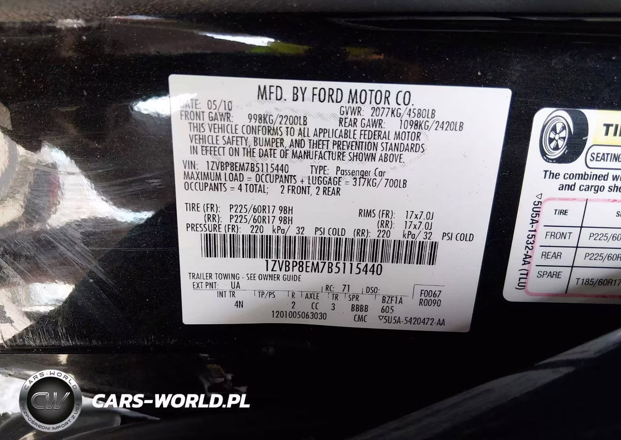 2011 Ford Mustang V6 Premium VIN:1ZVBP8EM7B5115440 - 9