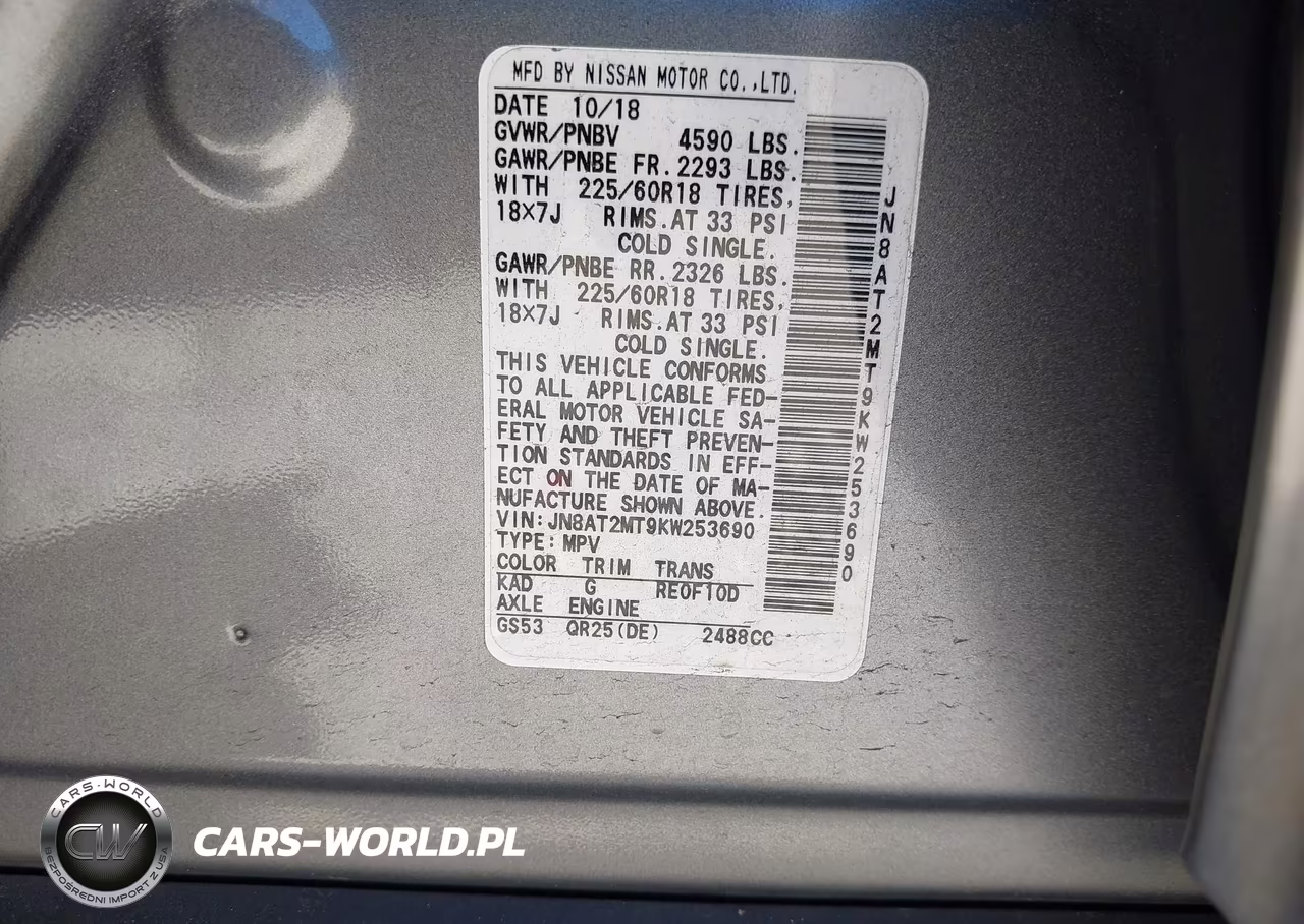 2019 Nissan Rogue Sv VIN:JN8AT2MT9KW253690 - 9