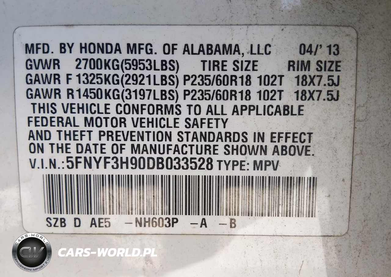 2013 Honda Pilot Touring VIN:5FNYF3H90DB033528 - 9