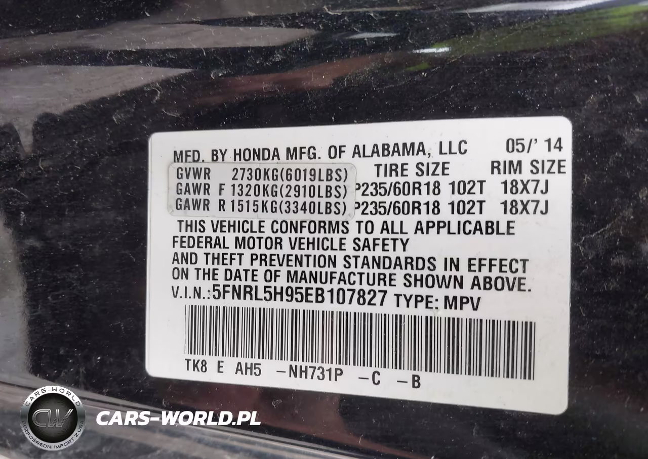 2014 Honda Odyssey Touring-Touring Elite VIN:5FNRL5H95EB107827 - 9