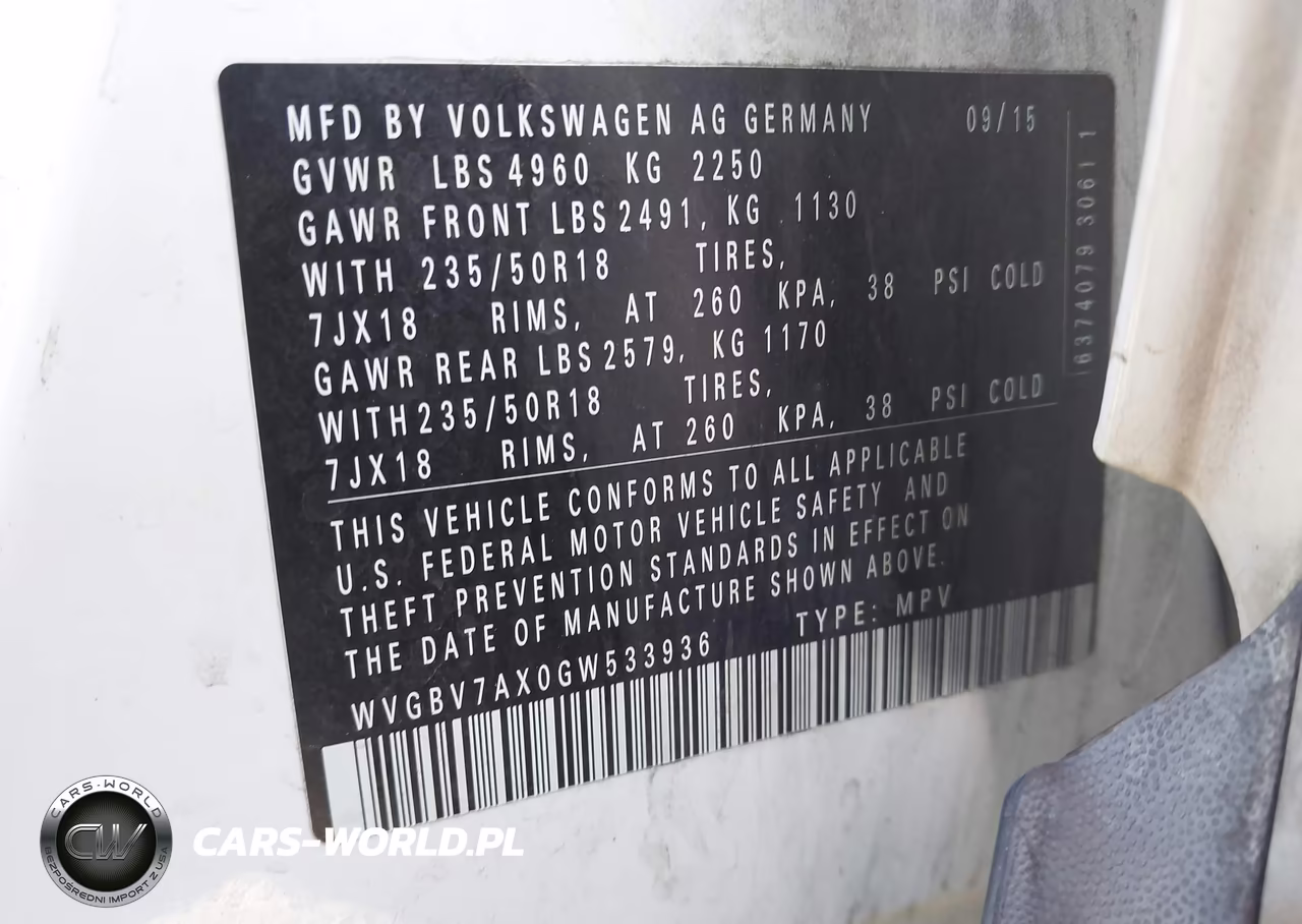 2016 Volkswagen Tiguan Se VIN:WVGBV7AX0GW533936 - 9