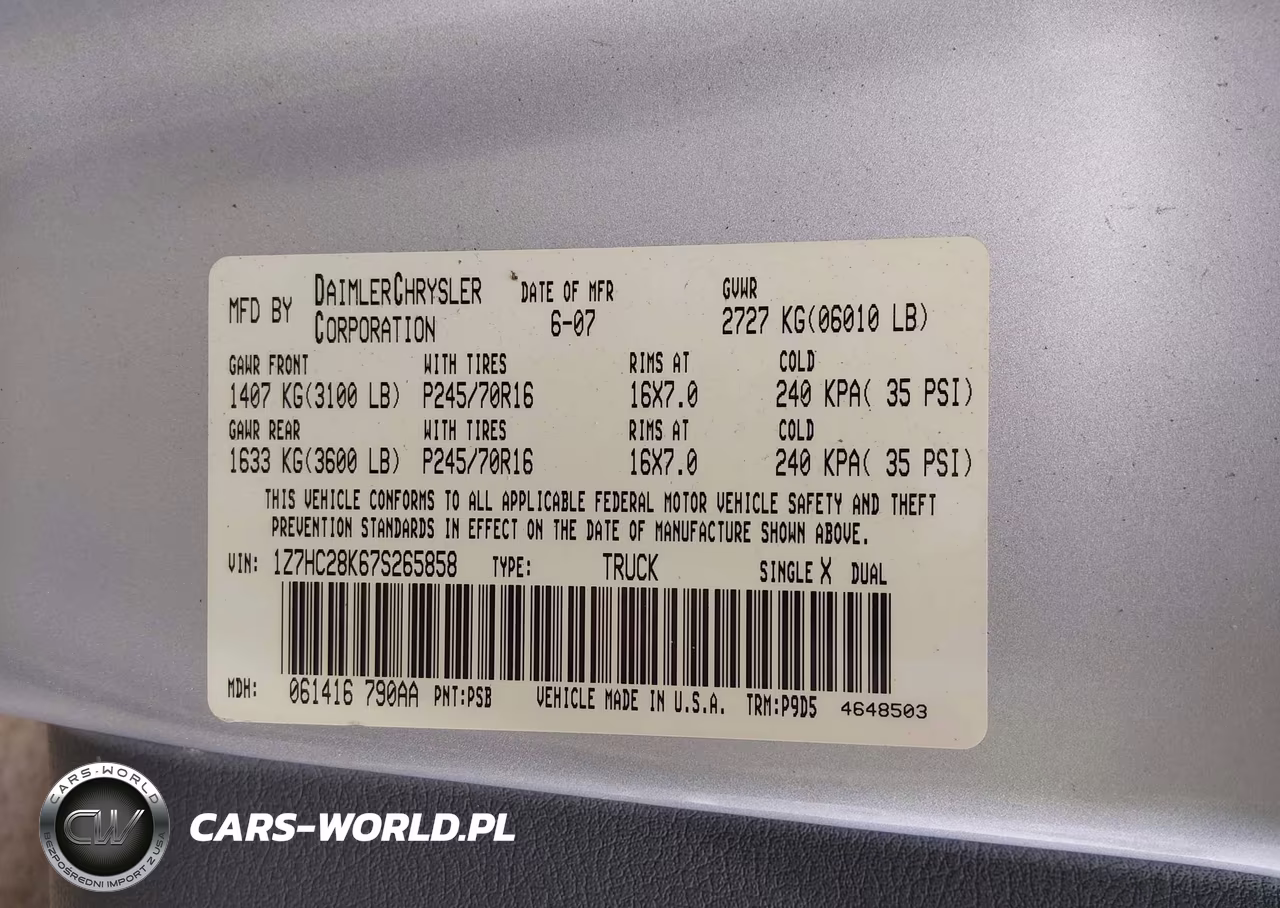 2007 Mitsubishi Raider Ls VIN:1Z7HC28K67S265858 - 9