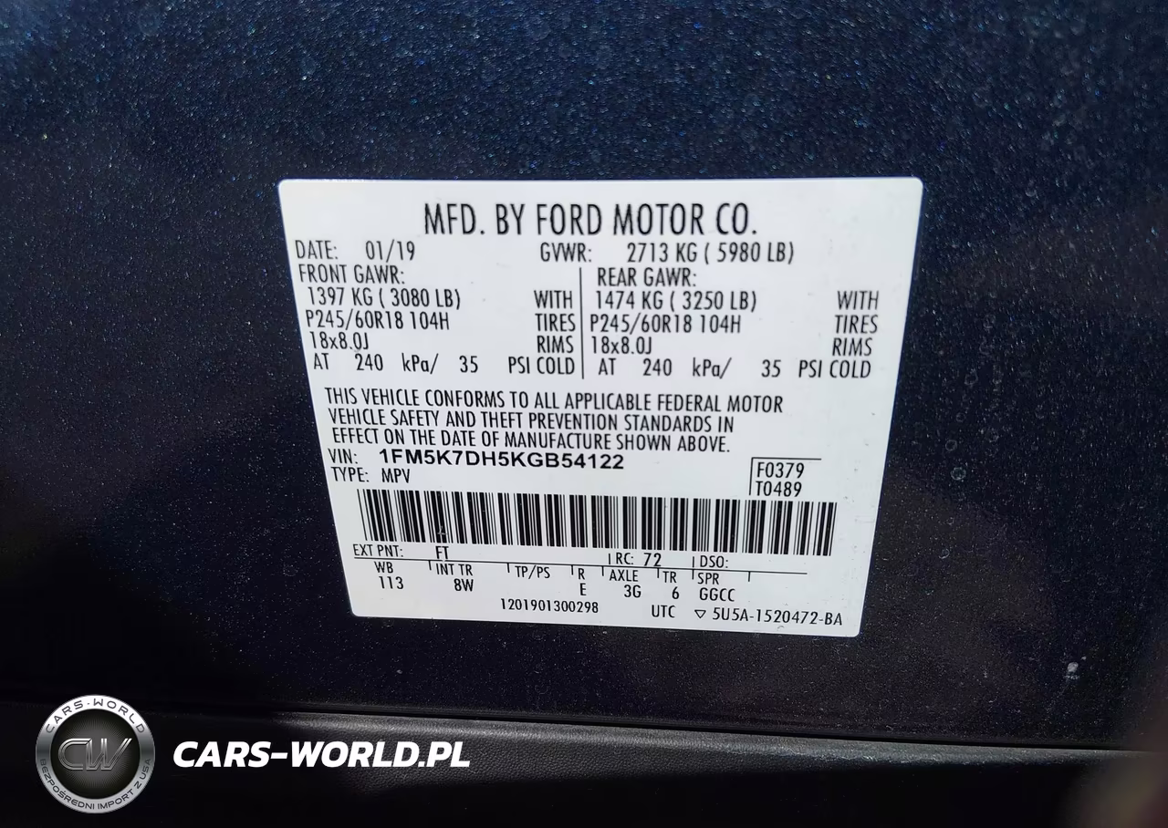 2019 Ford Explorer Xlt VIN:1FM5K7DH5KGB54122 - 9