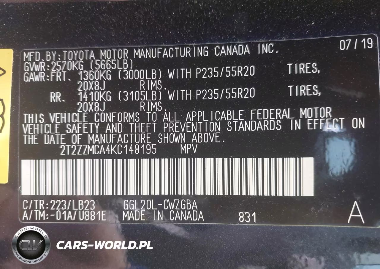 2019 Lexus Rx 350 VIN:2T2ZZMCA4KC148195 - 9