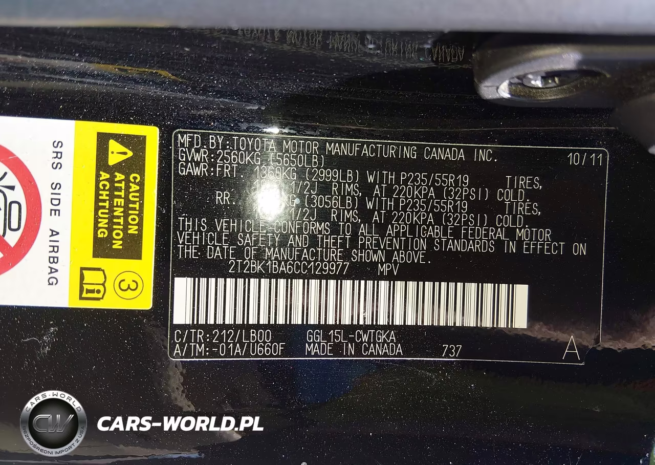 2012 Lexus Rx 350 VIN:2T2BK1BA6CC129977 - 9